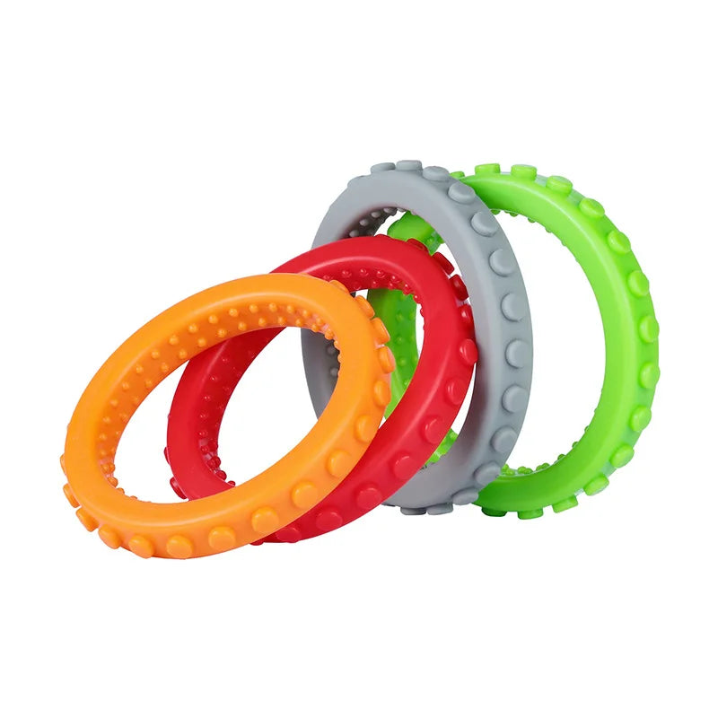 Baby Teether Wristband & Robot Chew Necklace Set