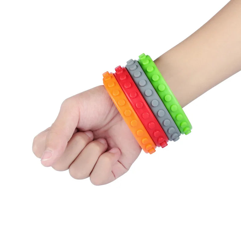 Baby Teether Wristband & Robot Chew Necklace Set