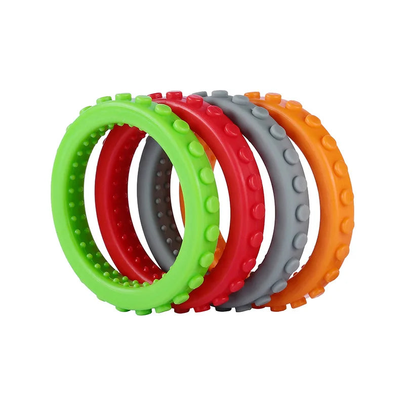 Baby Teether Wristband & Robot Chew Necklace Set