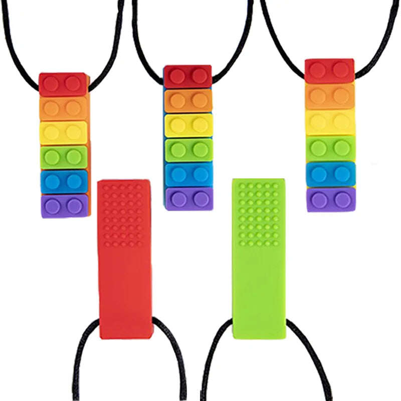Baby Teether Wristband & Robot Chew Necklace Set