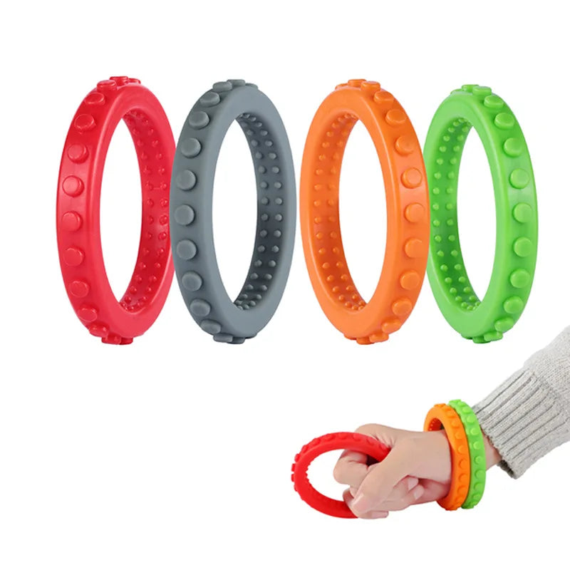 Baby Teether Wristband & Robot Chew Necklace Set