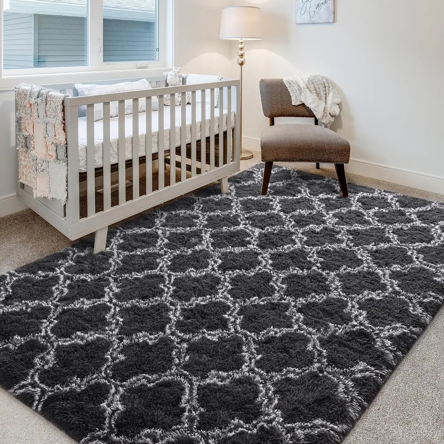Large Plush Shag Area Rug – Soft Non-Slip Carpet