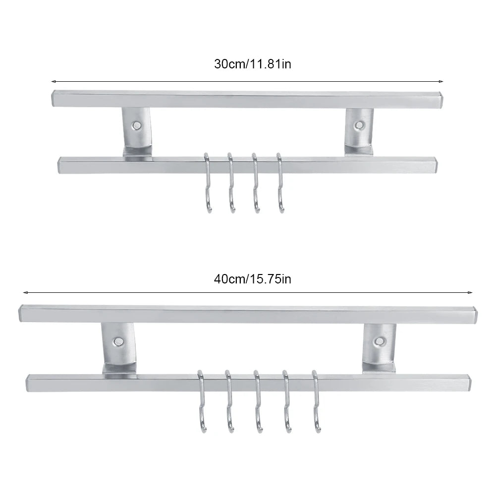 Wall-Mounted Double Bar Magnetic Knife Holder