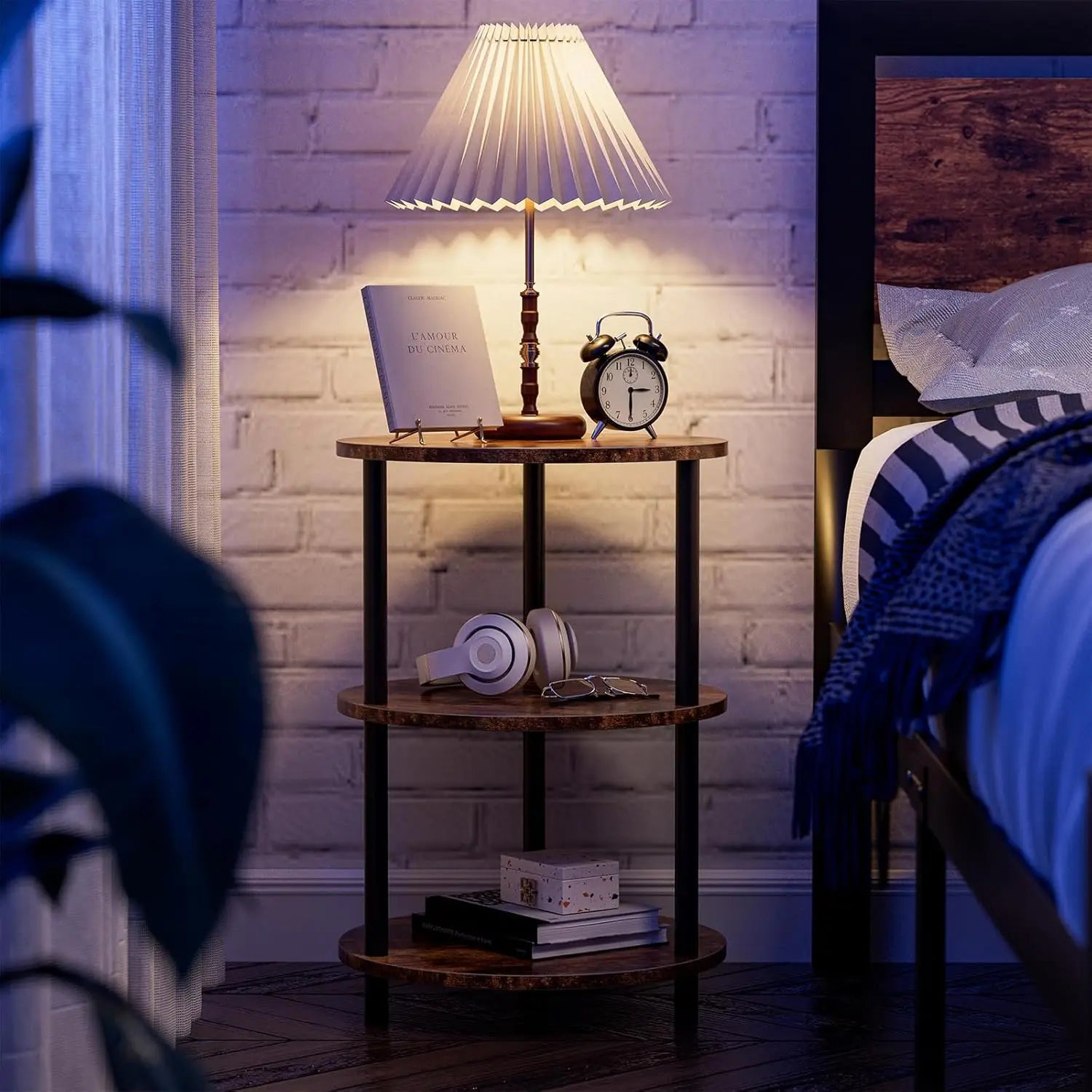 Round Side Table – Small Accent Table for Living Room