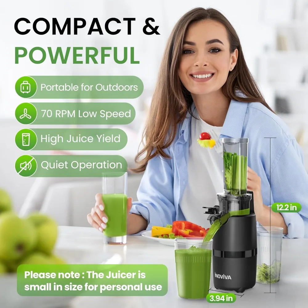 Cold Press Slow Juicer Machine – Compact 70 RPM