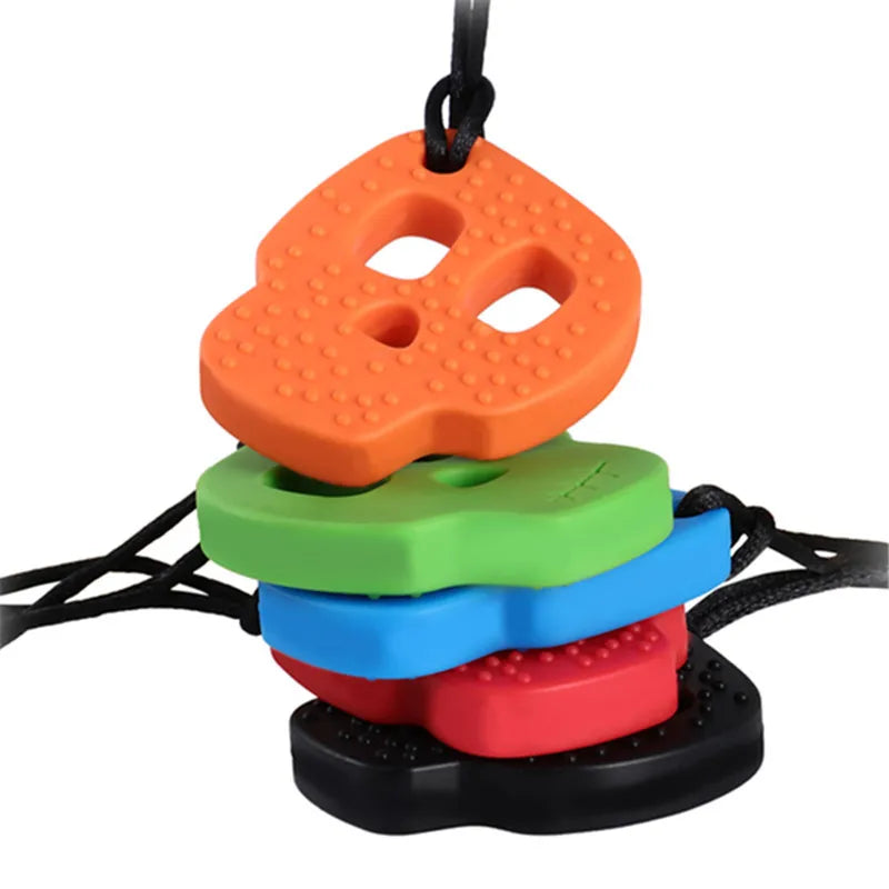 Baby Teether Wristband & Robot Chew Necklace Set