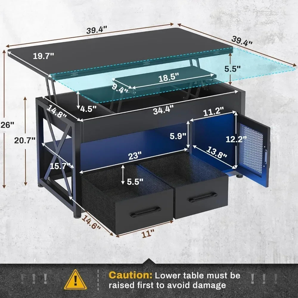 40" Lift-Top 4-in-1 Coffee Table with Storage