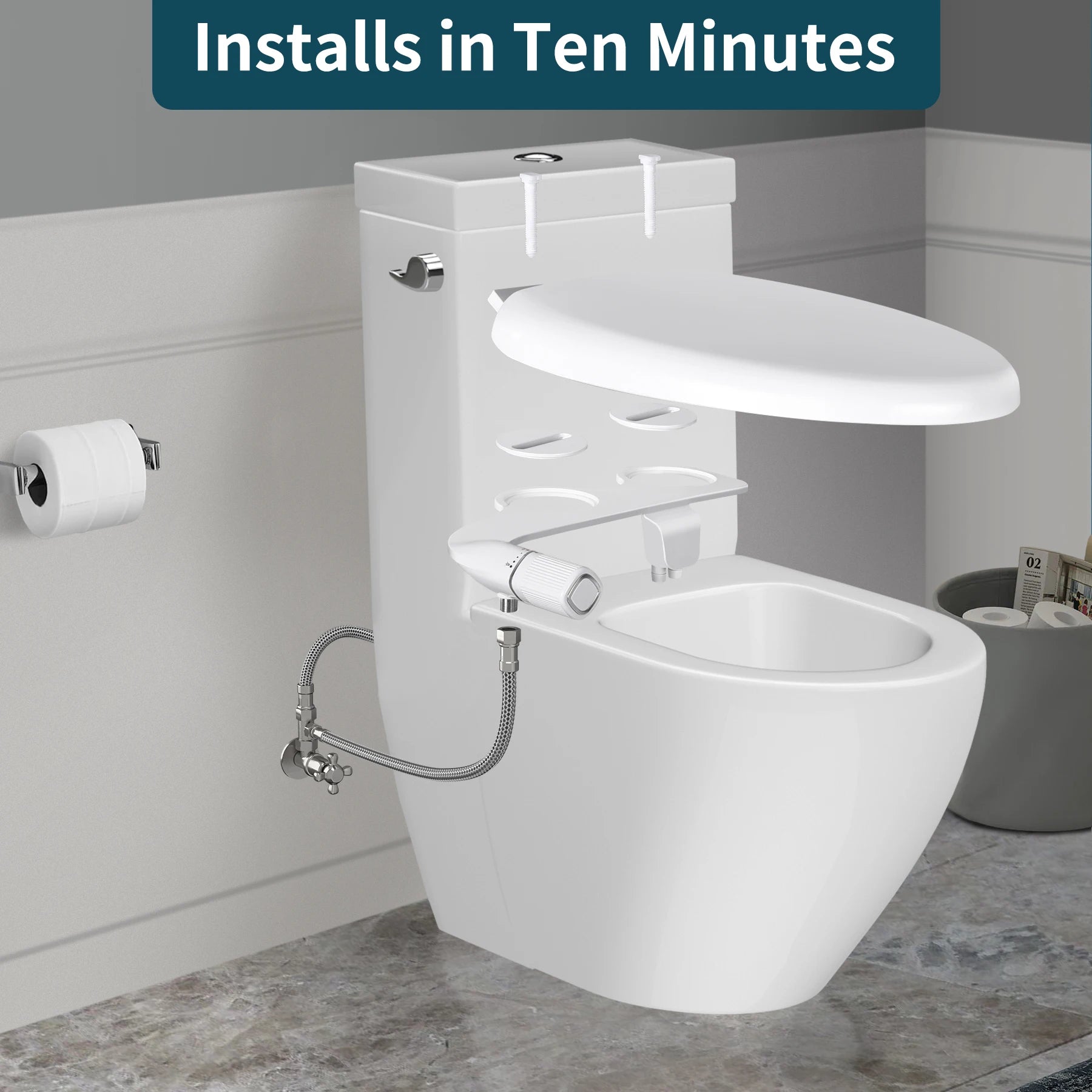 SAMODRA Dual Nozzle Non-Electric Bidet Attachment