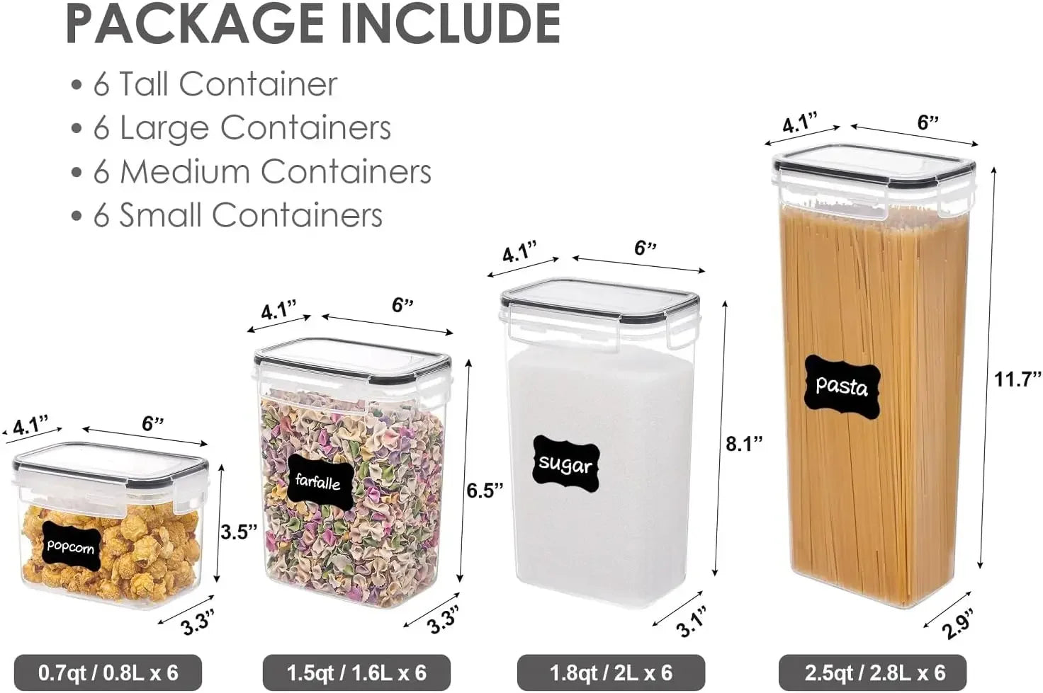 24-Piece Airtight Food Storage Container Set with Labels