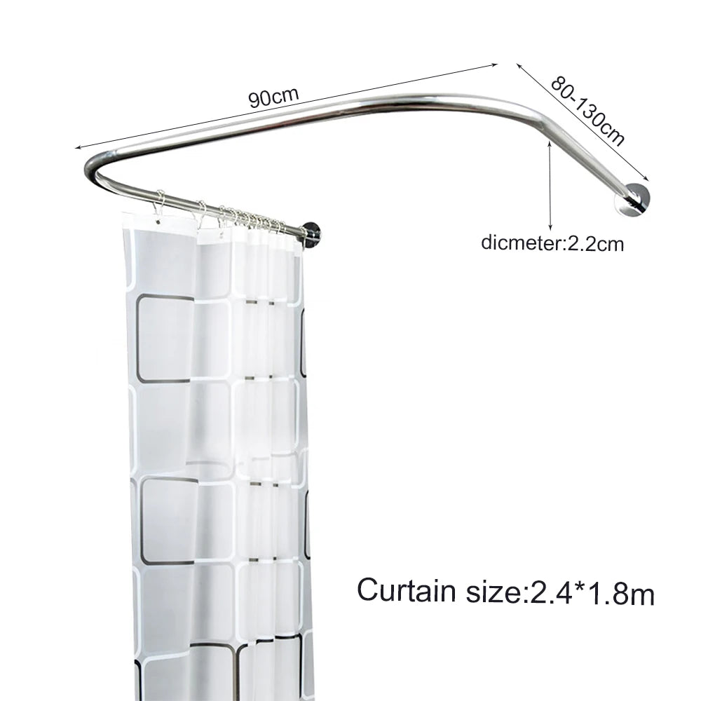 U-Shaped Adjustable Shower Curtain Rod