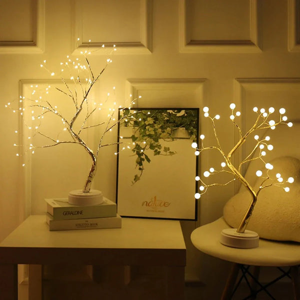 36/108 LED Tree Night Light – USB/Battery Fairy Table Lamp