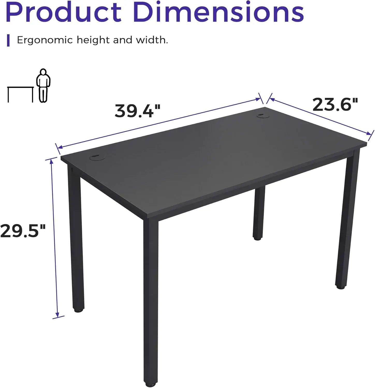 39" Study Computer Desk – Modern Small Space Desk