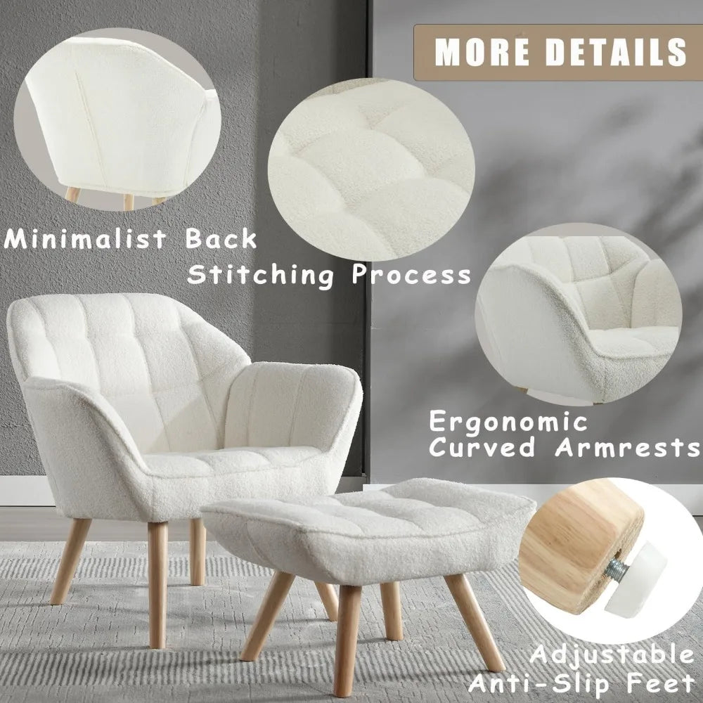 Sherpa Accent Chair with Ottoman