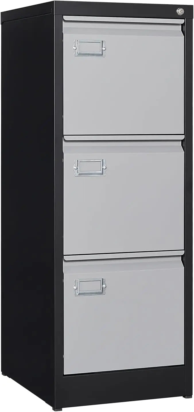 Metal Vertical File Cabinet with Lock – Anti-Tip Design