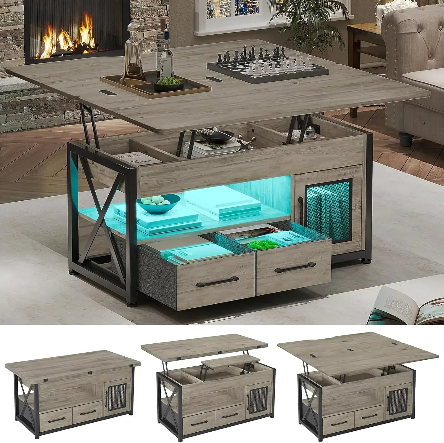 40" Lift-Top 4-in-1 Coffee Table with Storage
