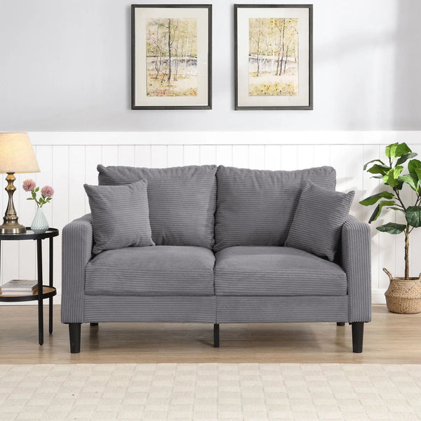57" Modern Loveseat Sofa – Compact Upholstered 2-Seater