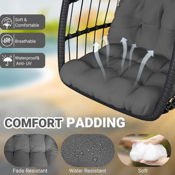 Rattan Egg Chair with Stand – Indoor/Outdoor Swing