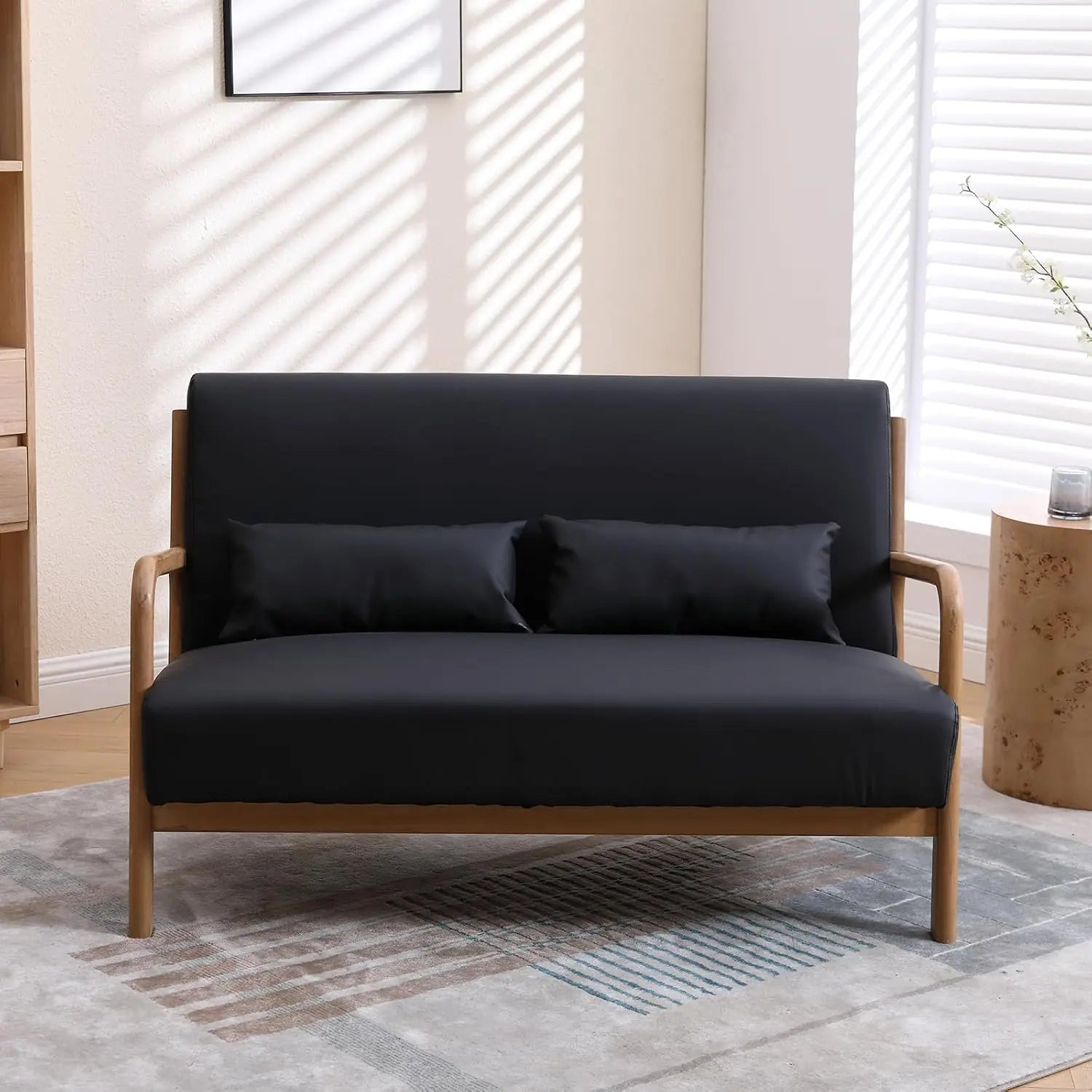 50" Loveseat Sofa – Mid-Century Modern 2-Seater Couch
