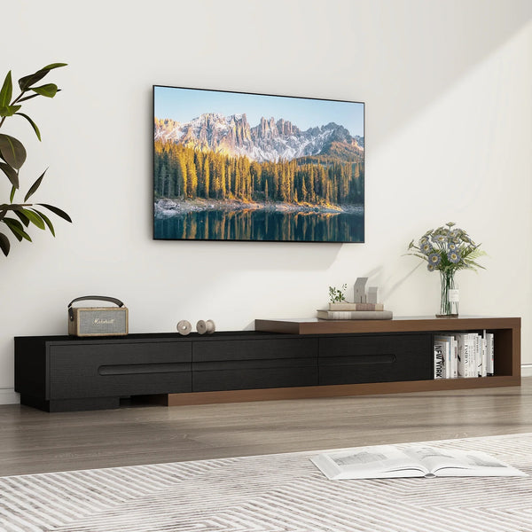 82–110" Extendable TV Stand with Drawers & Shelves