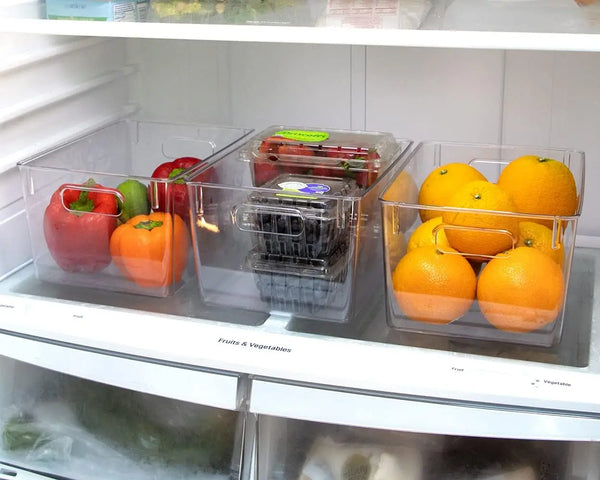 3-Pack Clear Plastic Storage Bins with Handles