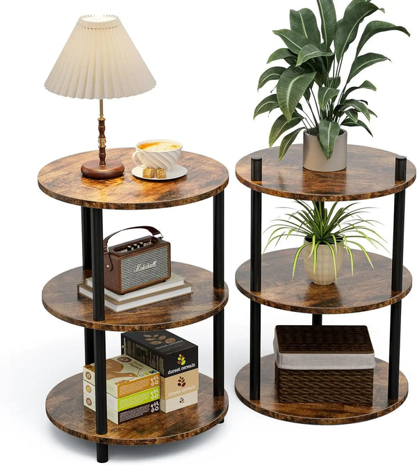 Round Side Table – Small Accent Table for Living Room