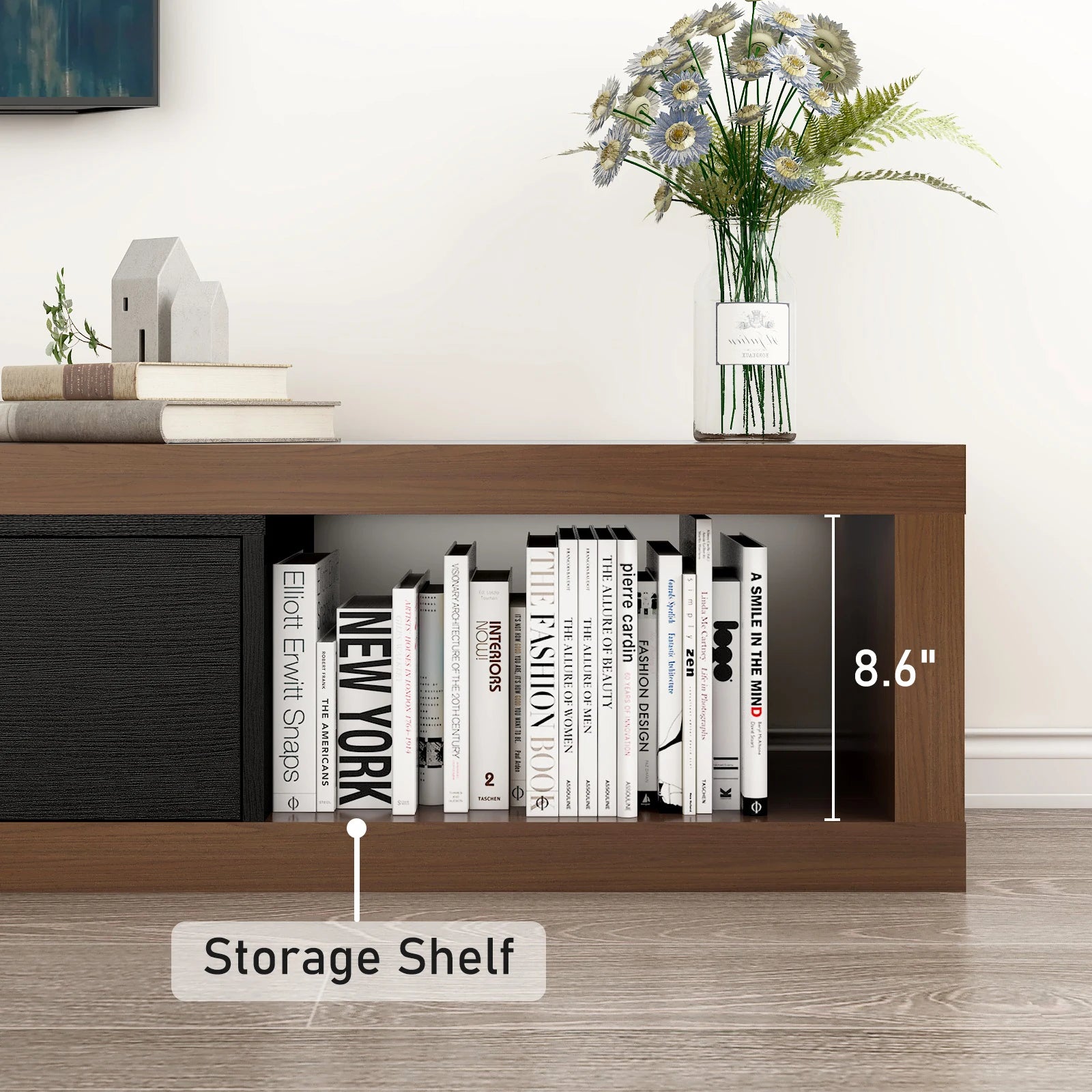 82–110" Extendable TV Stand with Drawers & Shelves