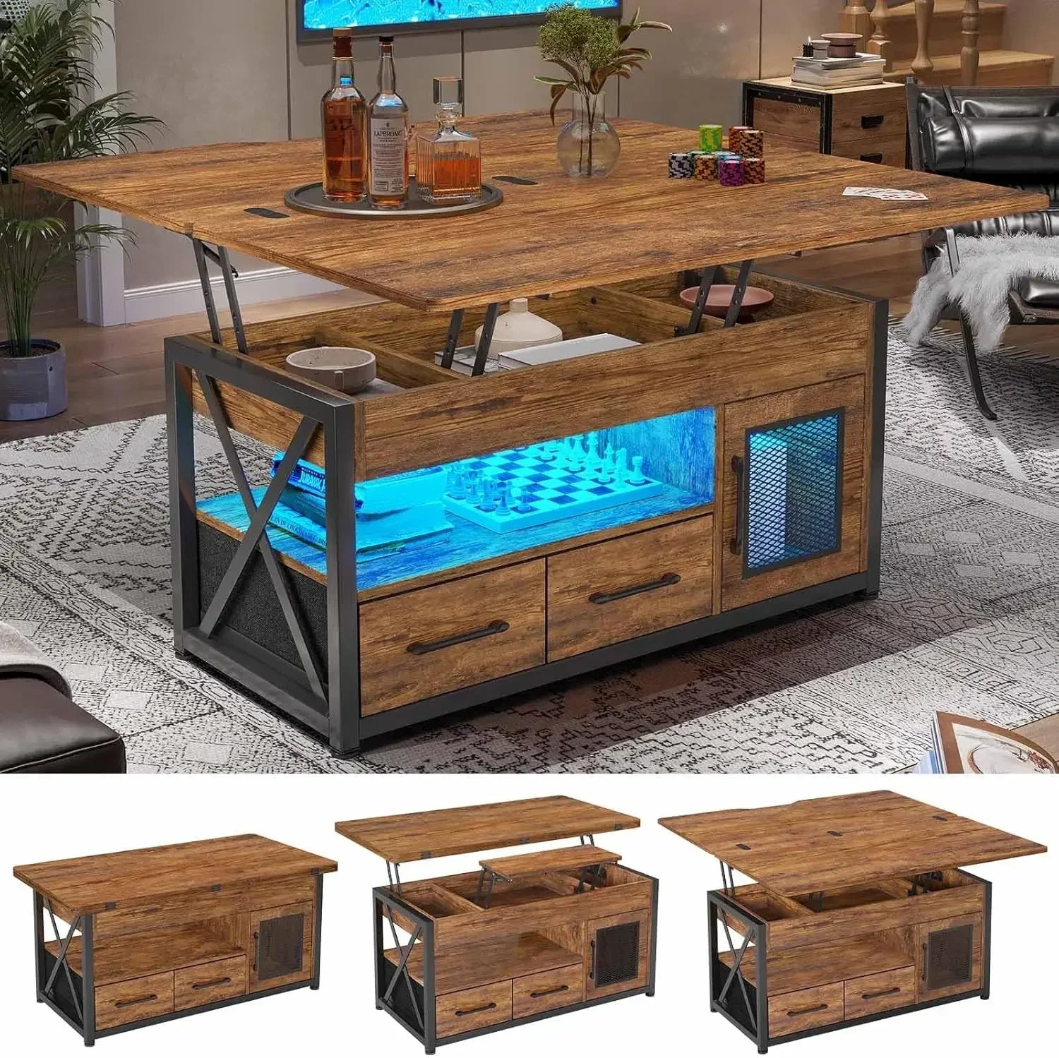 40" Lift-Top 4-in-1 Coffee Table with Storage