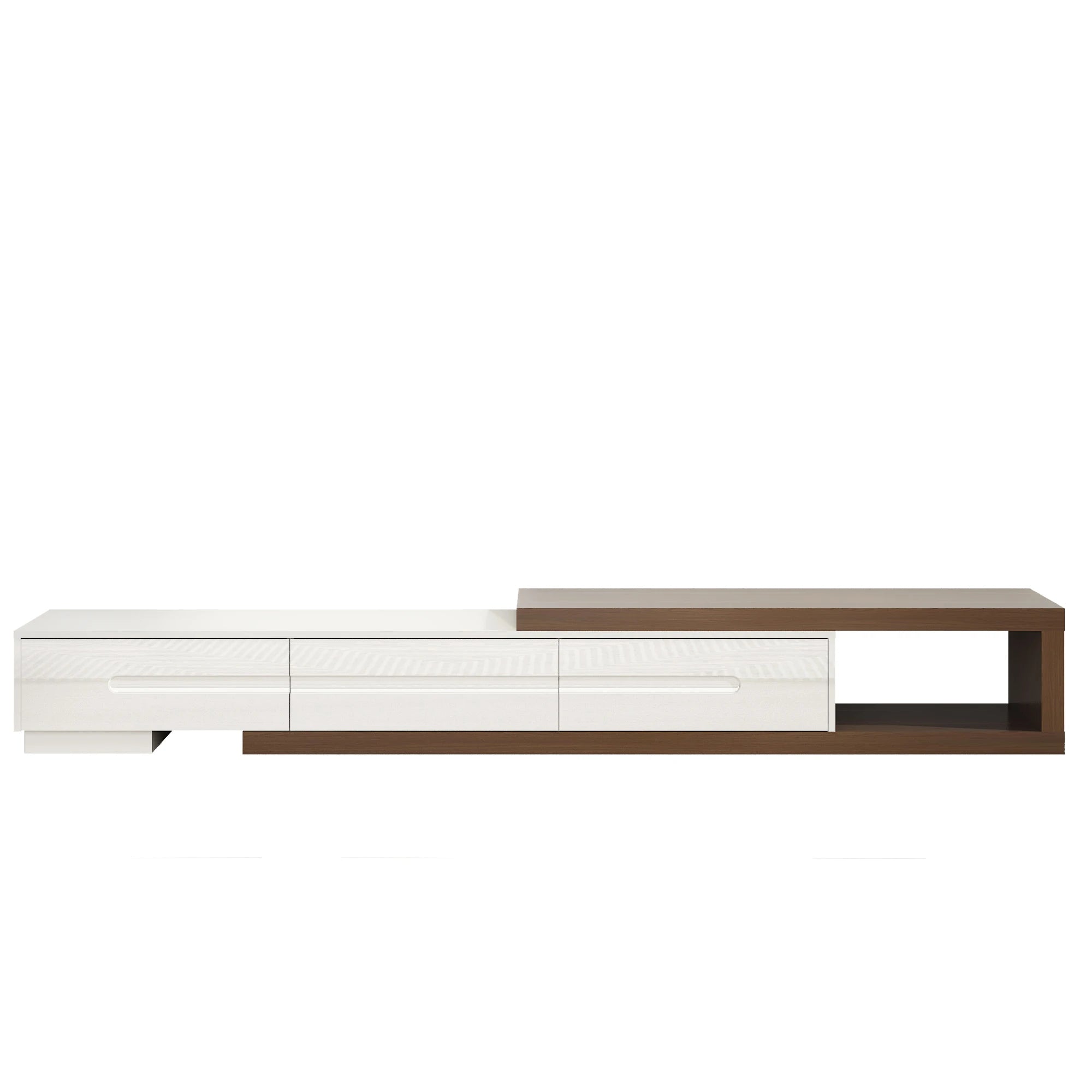 82–110" Extendable TV Stand with Drawers & Shelves