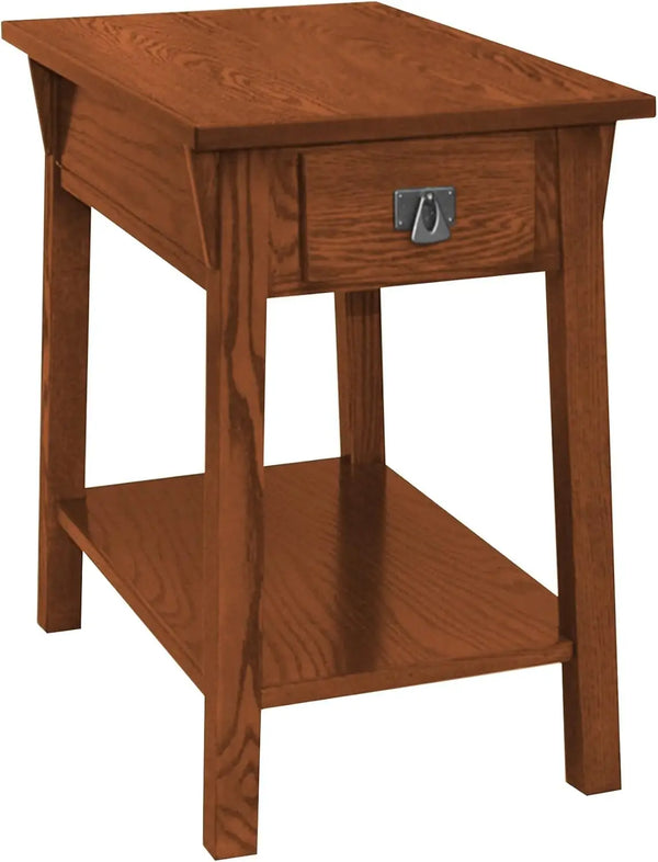 9059-RS Solid Wood End Table with Drawer – Russet Finish