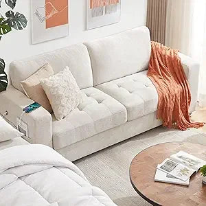 Ihanherry 3-Seat Chenille Sofa with USB/Type-C Charging