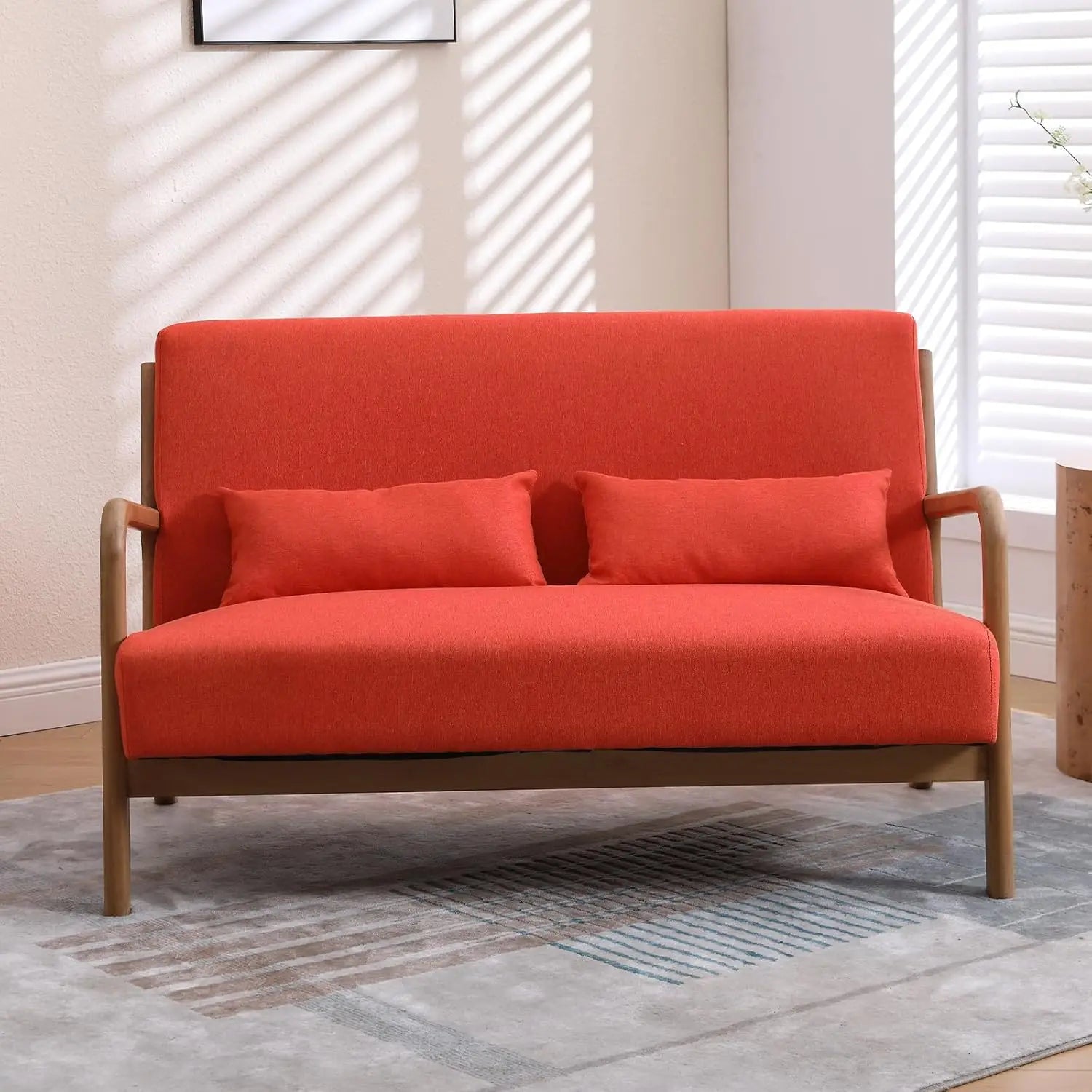 50" Loveseat Sofa – Mid-Century Modern 2-Seater Couch