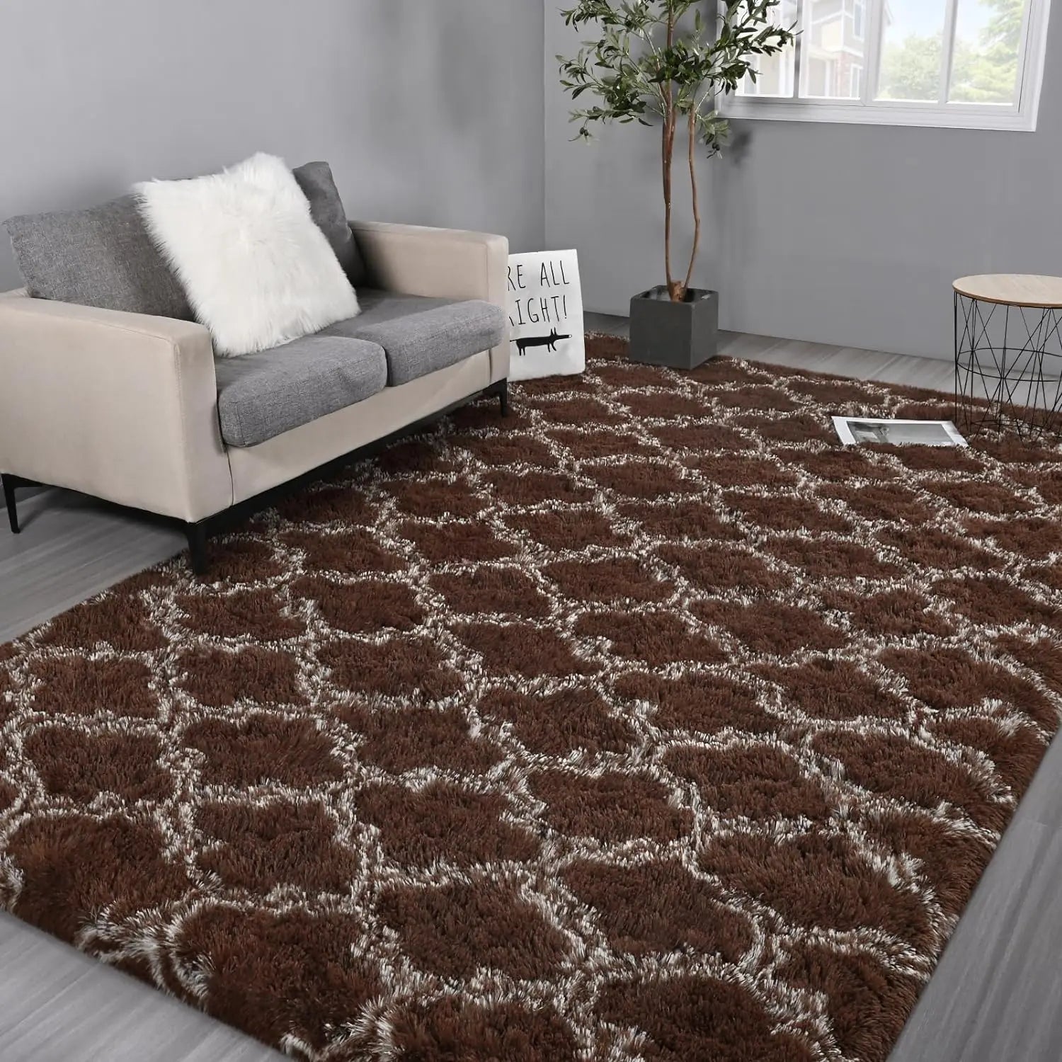 Large Plush Shag Area Rug – Soft Non-Slip Carpet