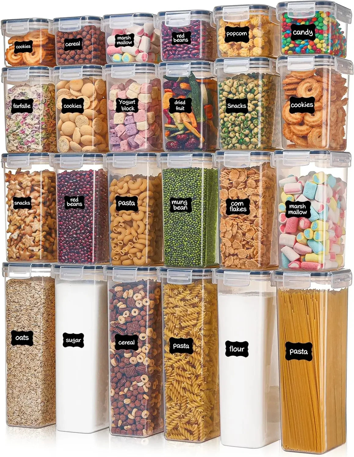24-Piece Airtight Food Storage Container Set with Labels