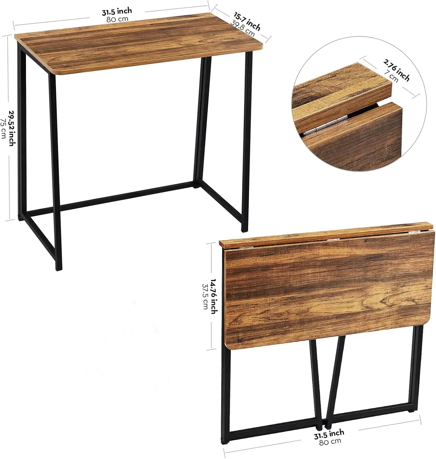 Folding Computer Desk – 31.5" Space-Saving Table