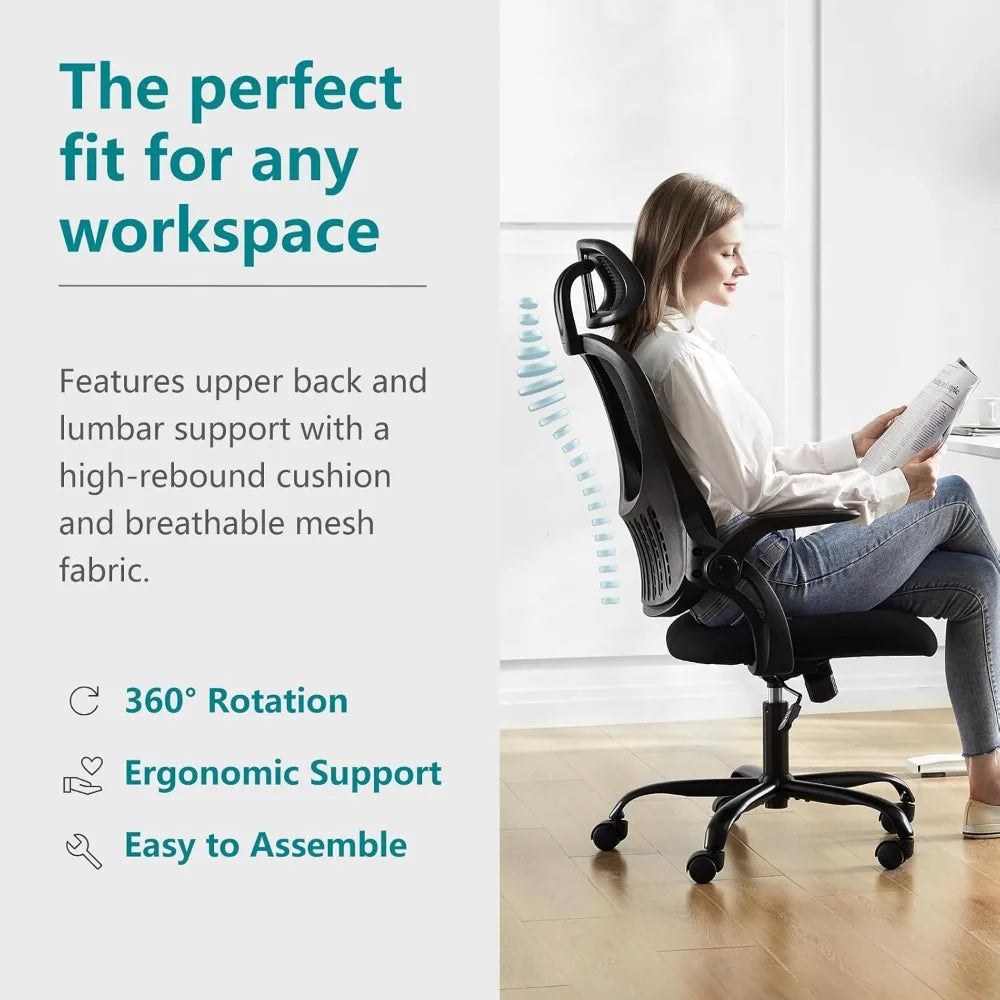 Ergonomic High-Back Office Chair with Lumbar Support