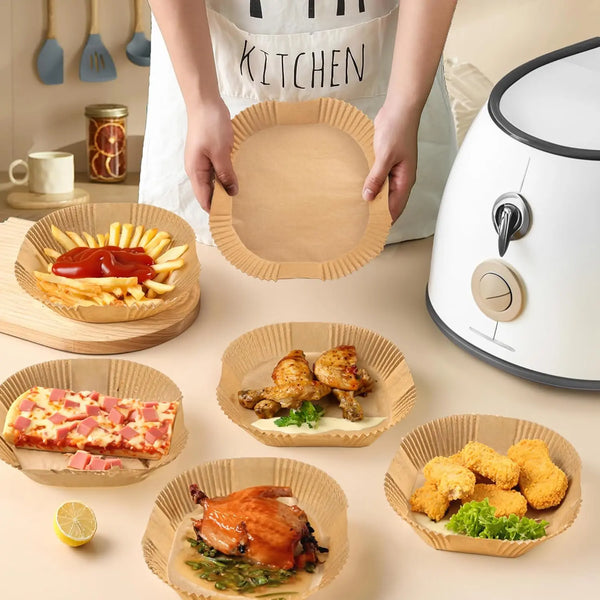 8-Inch Square Air Fryer Paper Liners (Non-Stick)