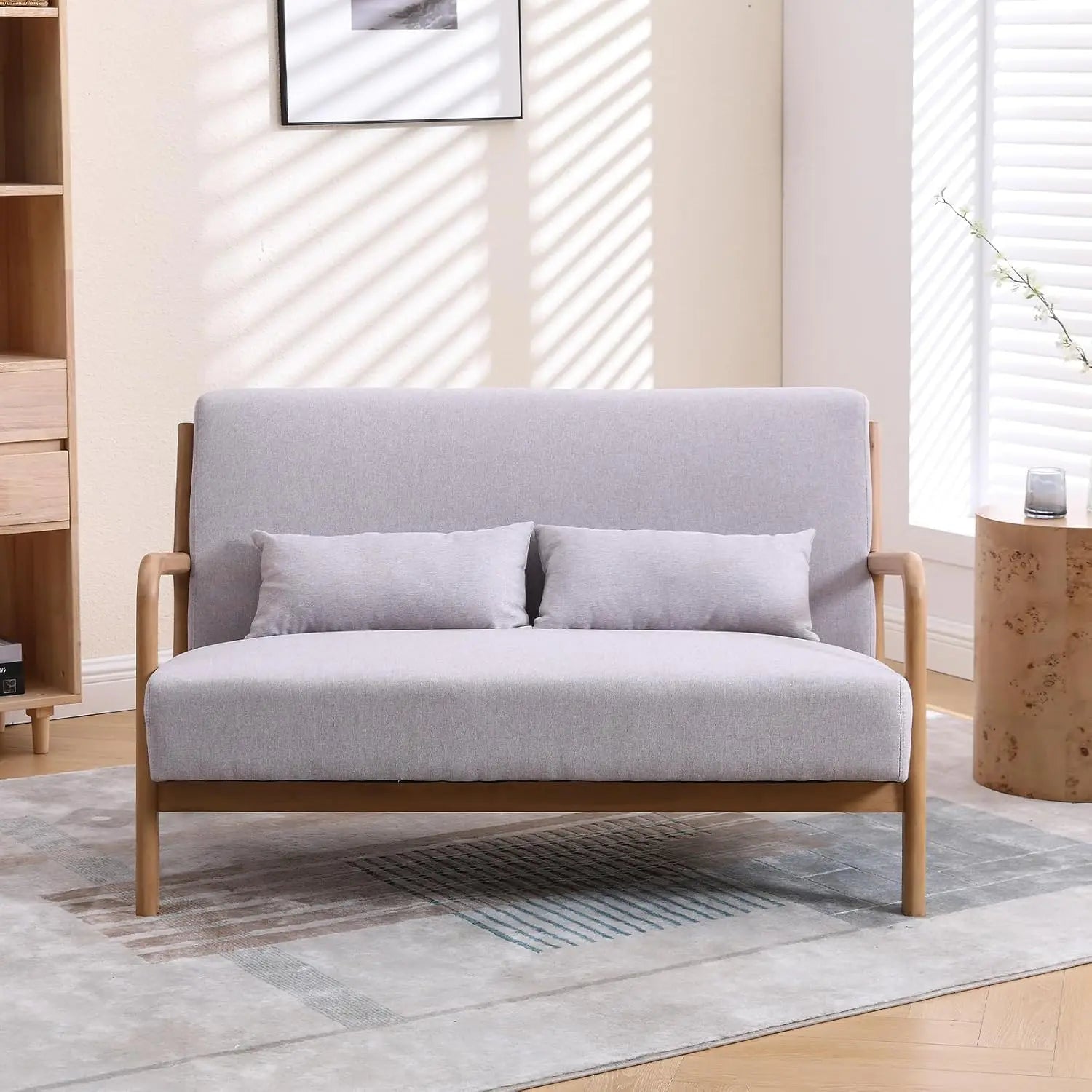 50" Loveseat Sofa – Mid-Century Modern 2-Seater Couch