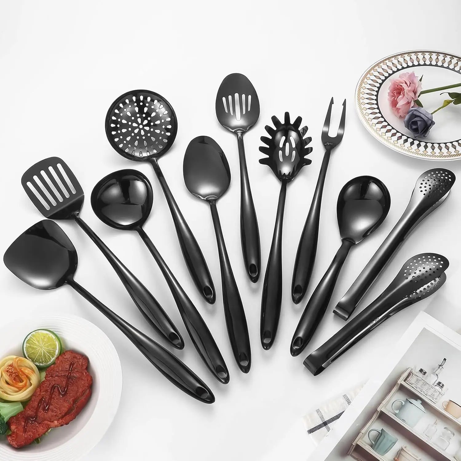 11-Piece Matte 304 Stainless Steel Kitchen Utensil Set