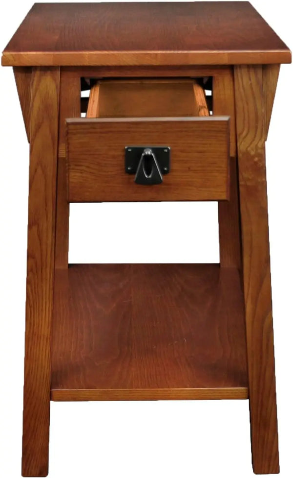 9059-RS Solid Wood End Table with Drawer – Russet Finish