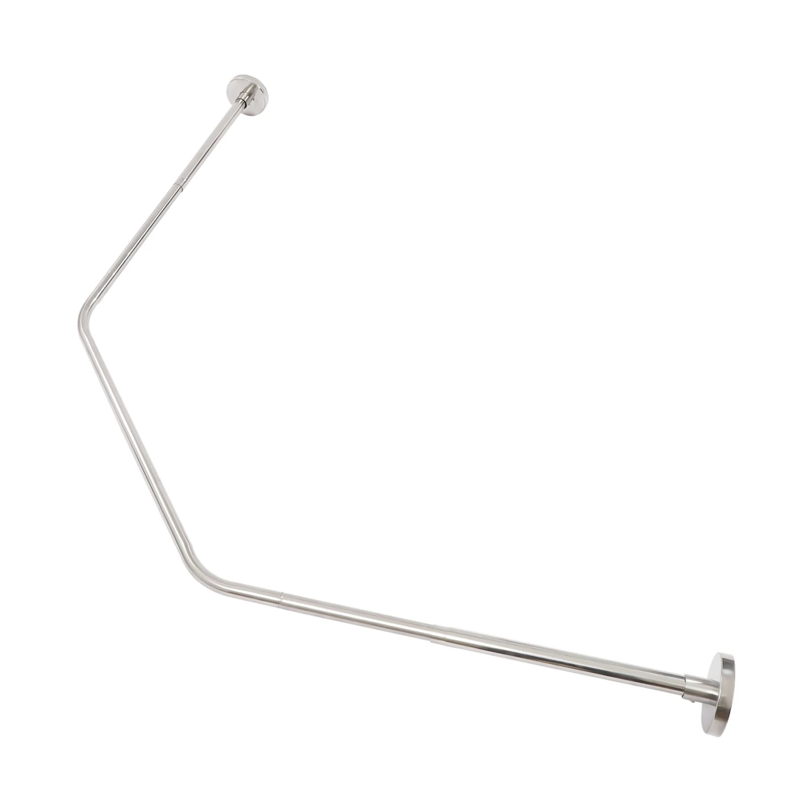 Silver Corner Shower Curtain Rod – 304 Stainless Steel
