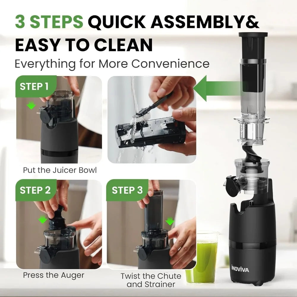 Cold Press Slow Juicer Machine – Compact 70 RPM